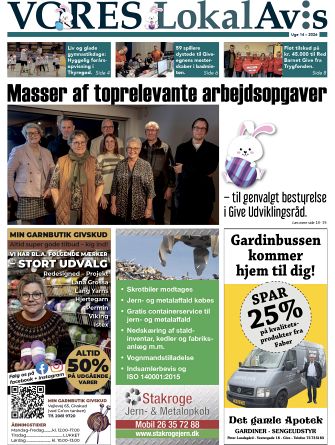 Vores LokalAvis uge 14, 2026 – hold dig opdateret med spændende lokale nyheder fra Give og omegn!