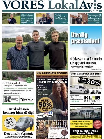 Vores LokalAvis uge 37, 2025 – hold dig opdateret med spændende lokale nyheder fra Give og omegn!