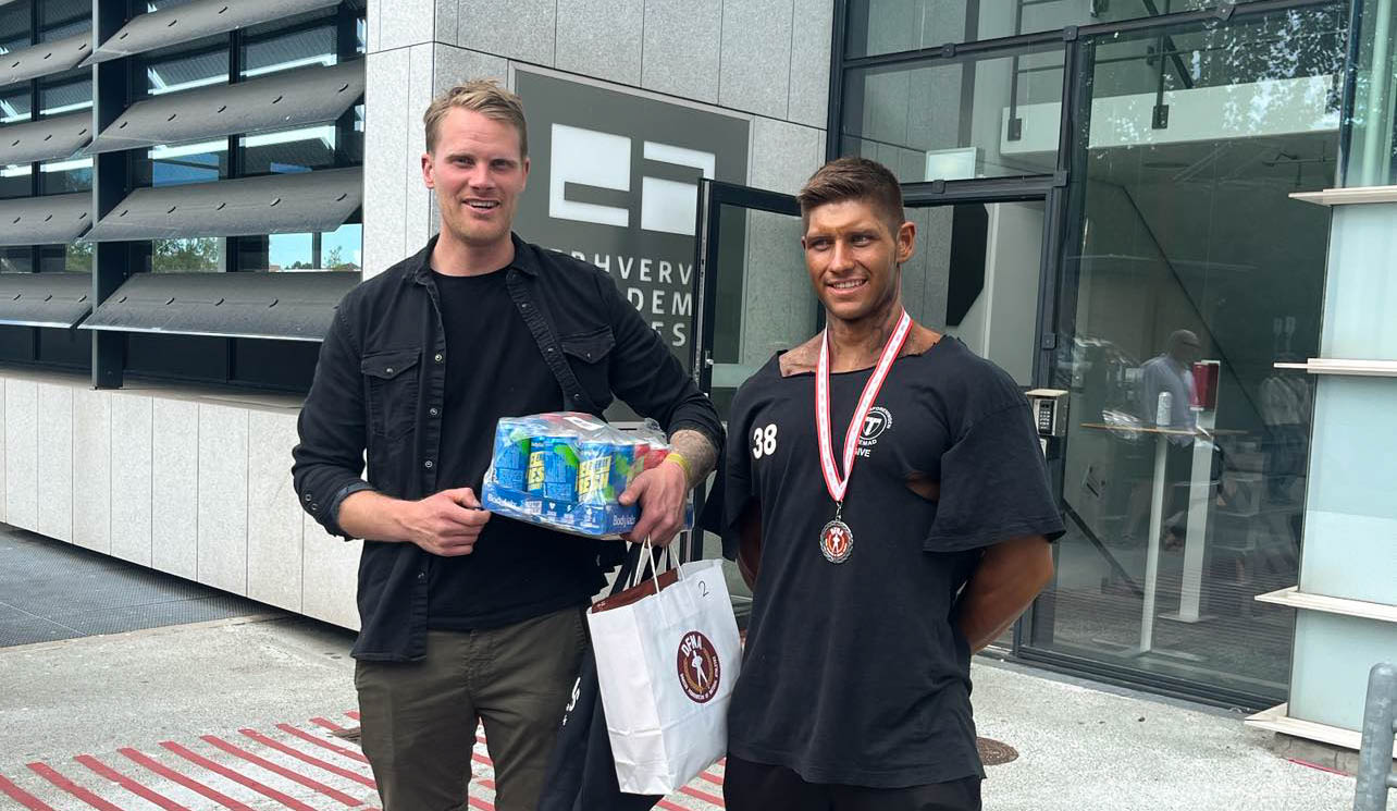 Joakim sammen med sin trofaste wingman, o g coach, Brian Sølund. Privatfoto